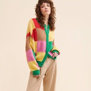 Lisa Says Gah Checkered Lauda Knit Cardigan